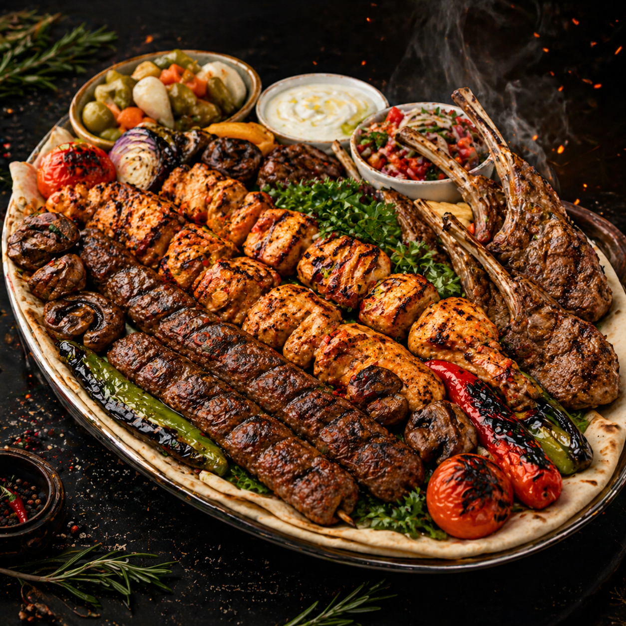 Mezza with BBQ and Grill